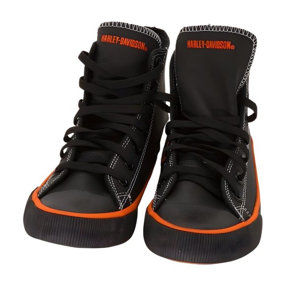 Harley-Davidson Footwear Mens Nathan Vulcanized Sneaker, Black/Orange, Size 7 - Picture 5 of 8